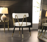 Rheingold Contemporary Dining Chair Set of 2 - Elegant Velvet Upholstery with Stylish Gold Accents