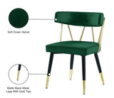 Rheingold Contemporary Dining Chair Set of 2 - Elegant Velvet Upholstery with Stylish Gold Accents