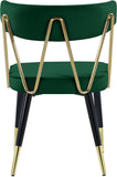 Rheingold Contemporary Dining Chair Set of 2 - Elegant Velvet Upholstery with Stylish Gold Accents