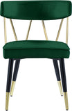 Rheingold Contemporary Dining Chair Set of 2 - Elegant Velvet Upholstery with Stylish Gold Accents