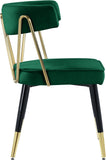 Rheingold Contemporary Dining Chair Set of 2 - Elegant Velvet Upholstery with Stylish Gold Accents