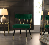 Rheingold Contemporary Dining Chair Set of 2 - Elegant Velvet Upholstery with Stylish Gold Accents