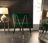 Rheingold Contemporary Dining Chair Set of 2 - Elegant Velvet Upholstery with Stylish Gold Accents