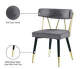 Rheingold Contemporary Dining Chair Set of 2 - Elegant Velvet Upholstery with Stylish Gold Accents