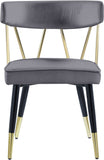 Rheingold Contemporary Dining Chair Set of 2 - Elegant Velvet Upholstery with Stylish Gold Accents