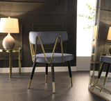 Rheingold Contemporary Dining Chair Set of 2 - Elegant Velvet Upholstery with Stylish Gold Accents
