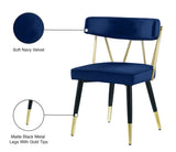 Rheingold Contemporary Dining Chair Set of 2 - Elegant Velvet Upholstery with Stylish Gold Accents