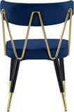 Rheingold Contemporary Dining Chair Set of 2 - Elegant Velvet Upholstery with Stylish Gold Accents