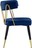 Rheingold Contemporary Dining Chair Set of 2 - Elegant Velvet Upholstery with Stylish Gold Accents