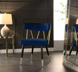 Rheingold Contemporary Dining Chair Set of 2 - Elegant Velvet Upholstery with Stylish Gold Accents