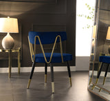 Rheingold Contemporary Dining Chair Set of 2 - Elegant Velvet Upholstery with Stylish Gold Accents