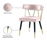 Rheingold Contemporary Dining Chair Set of 2 - Elegant Velvet Upholstery with Stylish Gold Accents