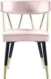 Rheingold Contemporary Dining Chair Set of 2 - Elegant Velvet Upholstery with Stylish Gold Accents