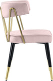 Rheingold Contemporary Dining Chair Set of 2 - Elegant Velvet Upholstery with Stylish Gold Accents