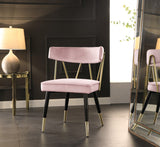 Rheingold Contemporary Dining Chair Set of 2 - Elegant Velvet Upholstery with Stylish Gold Accents