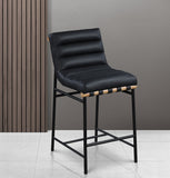 Burke Contemporary Counter Stool with Soft Upholstery and Sturdy Matte Black Metal Frame for Dining
