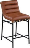 Burke Contemporary Counter Stool with Soft Upholstery and Sturdy Matte Black Metal Frame for Dining