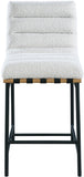 Burke Contemporary Counter Stool with Soft Upholstery and Sturdy Matte Black Metal Frame for Dining