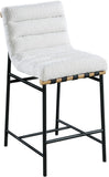 Burke Contemporary Counter Stool with Soft Upholstery and Sturdy Matte Black Metal Frame for Dining