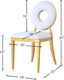 Carousel Contemporary Dining Chairs - Set of 2, Plush Comfort with Modern Gold Stainless Steel Frame