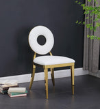 Carousel Contemporary Dining Chairs - Set of 2, Plush Comfort with Modern Gold Stainless Steel Frame