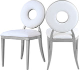 Carousel Contemporary Dining Chairs - Set of 2, Plush Comfort with Modern Gold Stainless Steel Frame