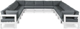 Nizuc - Outdoor Patio 13 Piece Modular Sectional With White Frame