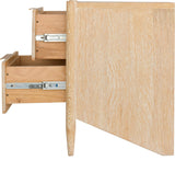 Oakwood Mid Century Nightstand - Solid White Oak, Cerused Finish, Custom Brass & Chrome Handles