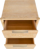 Oakwood Mid Century Nightstand - Solid White Oak, Cerused Finish, Custom Brass & Chrome Handles