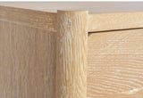Oakwood Mid Century Nightstand - Solid White Oak, Cerused Finish, Custom Brass & Chrome Handles