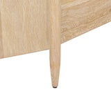 Oakwood Mid Century Nightstand - Solid White Oak, Cerused Finish, Custom Brass & Chrome Handles