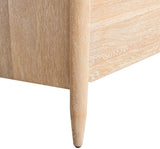 Oakwood Mid Century Nightstand - Solid White Oak, Cerused Finish, Custom Brass & Chrome Handles