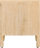 Oakwood Mid Century Nightstand - Solid White Oak, Cerused Finish, Custom Brass & Chrome Handles