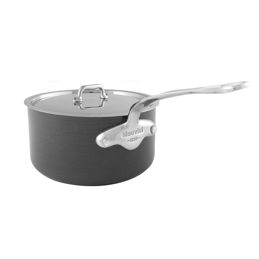 Mauviel M'STONE 3 Sauce Pan With Lid, Cast Stainless Steel Handle, 3.6-Qt