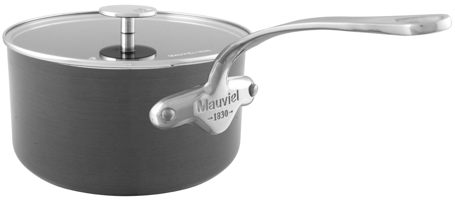 Mauviel M'STONE 3 Sauce Pan With Glass Lid, Cast Stainless Steel Handle, 2.6-Qt