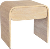 Cresthill Mid Century Night Stand - Stylish Curved Design with Durable Solid Wood and Ample Storage