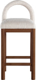 Conrad - Linen Counter Stool With Brown Legs