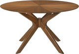 Woodson Mid Century Modern Dining Table with Rich Walnut Veneer and Solid Wood Base for Your Home