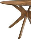 Woodson Mid Century Modern Dining Table with Rich Walnut Veneer and Solid Wood Base for Your Home