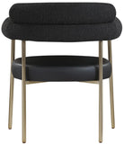 Blake Contemporary Dining Chairs Set of 2 - Stylish Soft Faux Leather and Durable Metal Frame