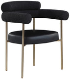 Blake Contemporary Dining Chairs Set of 2 - Stylish Soft Faux Leather and Durable Metal Frame