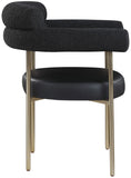 Blake Contemporary Dining Chairs Set of 2 - Stylish Soft Faux Leather and Durable Metal Frame