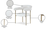Blake Contemporary Dining Chairs Set of 2 - Stylish Soft Faux Leather and Durable Metal Frame