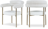 Blake Contemporary Dining Chairs Set of 2 - Stylish Soft Faux Leather and Durable Metal Frame
