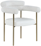 Blake Contemporary Dining Chairs Set of 2 - Stylish Soft Faux Leather and Durable Metal Frame