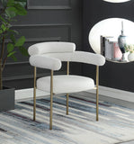 Blake Contemporary Dining Chairs Set of 2 - Stylish Soft Faux Leather and Durable Metal Frame