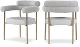 Blake Contemporary Dining Chairs Set of 2 - Stylish Soft Faux Leather and Durable Metal Frame