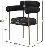 Blake Contemporary Dining Chairs Set of 2 - Stylish Soft Faux Leather and Durable Metal Frame