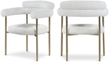 Blake Contemporary Dining Chairs Set of 2 - Stylish Soft Faux Leather and Durable Metal Frame