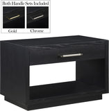 Avery Contemporary Night Stand with Rich Ash Veneer, Versatile Handles, and Stylish Storage Drawer